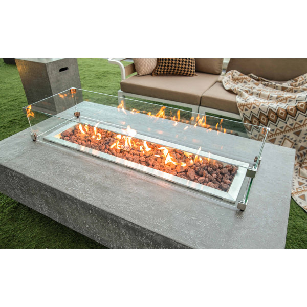 Elementi Natural Gas 56 Inch Hampton Rectangular Concrete Fire Pit Table Wayfair Canada